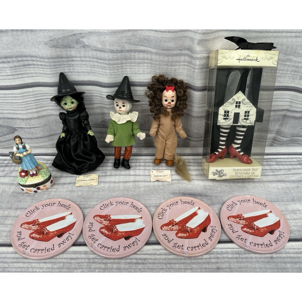 WIZARD OF OZ‎ COLLECTIBLES - MADAME ALEXANDER DOLLS / TRINKET BOX / SPREADER SET